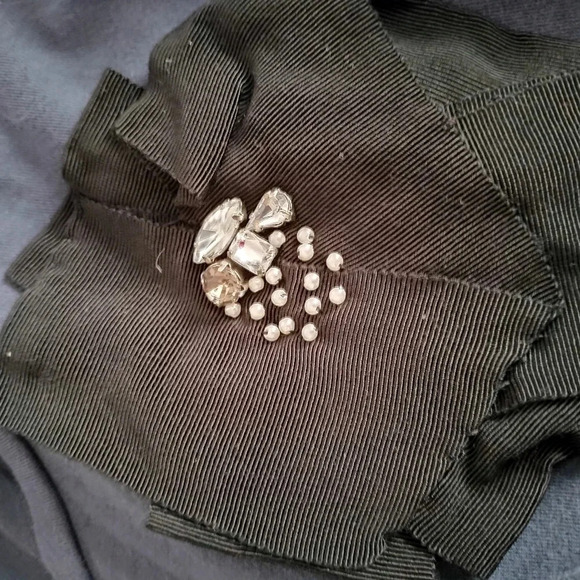 Ann Taylor XD Size Large Short Sleeves for 4Dark Blue Rhinestone Accents - Picture 6 of 7